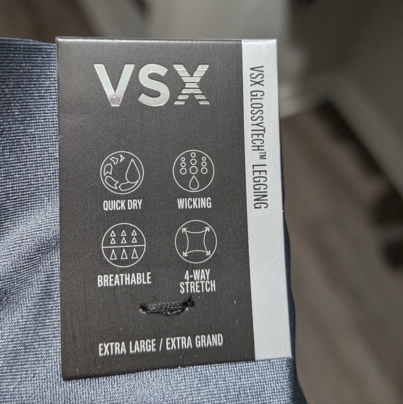 Victoria's Secret Glossy Tech Liquid Shine Leggings Sz XL NWT Dark Steel - Picture 5 of 7